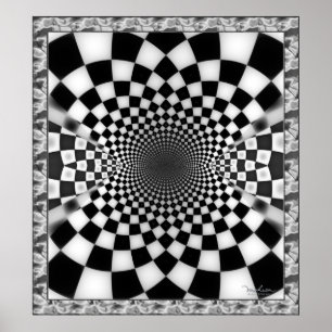 Poster Túnel Checkered das ondas