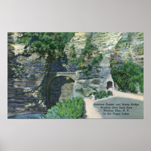 Póster Túnel da entrada do parque estadual e ponte da
