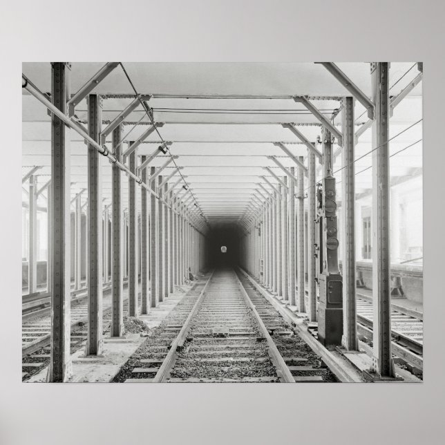 Póster Túnel de Metrô, 1904. Foto Antiga (Frente)