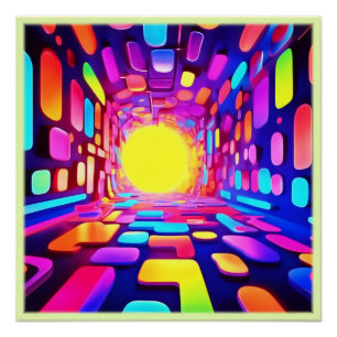 Póster Túnel de Neon: Viagem Psicodélica