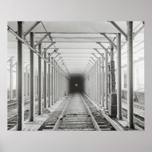 Póster Túnel do Metrô, 1904. Foto Antiga