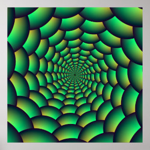 Póster Túnel espiral de Bola Verde