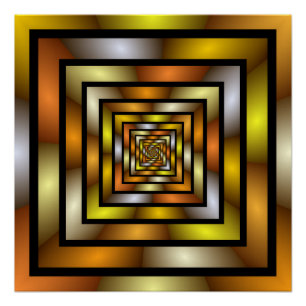 Póster Túnel Luminoso - Gráfico Fratural Trippy