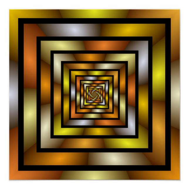 Póster Túnel Luminoso - Gráfico Fratural Trippy (Frente)