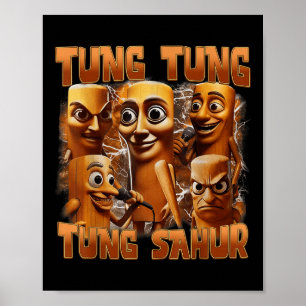 Poster Tung Tung Tung Sahur Funny Italiano Brainrot Memo 