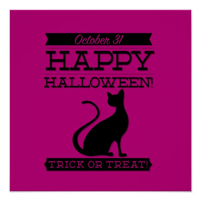 Póster Tupografia retro Halloween (Frente)