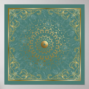 Poster turbilhão floral floral de ornamentado