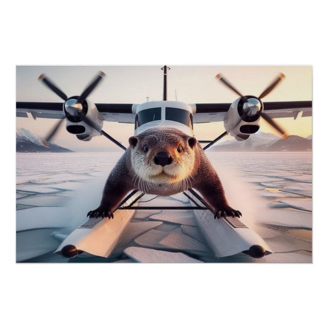 Póster Turbo Prop Twin Engine Float Plane Bush Canadá (Frente)