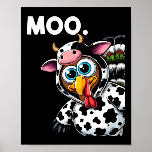 Poster Turca Moo Vaca Costume Engraçado Dia de Ação de Gr