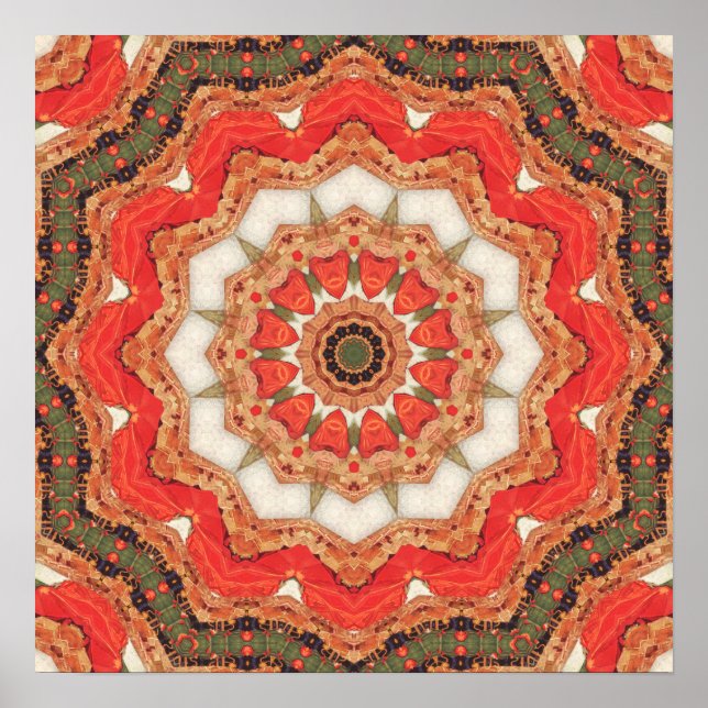 Poster Turco Red Mandala Quatro (Frente)