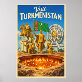 Poster Turcomenistão - Cartaz de Viagem Vintage