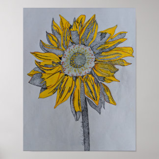 Poster Turim, girassol, flor amarela, Arte amarela