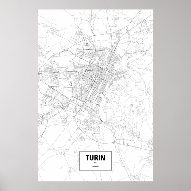 Póster Turim, Itália (preto no branco) (Frente)