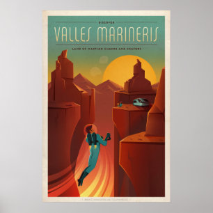 Póster Turismo de Marte Valles Marineris