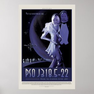 Poster Turismo espacial de anúncio de férias no Planeta d