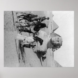 Póster Turistas de Egipto que viajam o Nile, Sphix