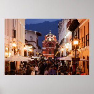 Poster Turistas na rua de San Cristobal de Las Casas