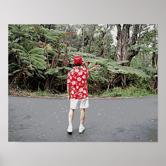 Póster Turístico da Camisa Havaiana (Frente)