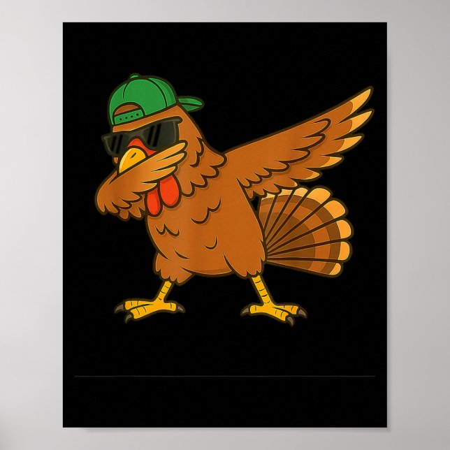 Poster Turkey Dab Meme Animal Dance Funny For Men Women K (Frente)