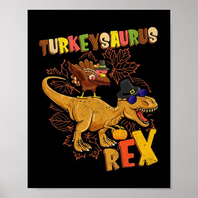 Poster Turkeysaurus Rex Turkey Dinossaur Thankiness Todd (Frente)