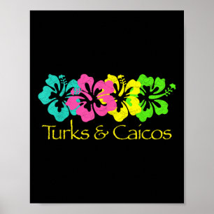 Poster Turks &amp; Caicos Viagem Surf &amp; Beach Tee Shi