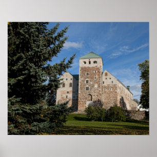 Poster Turku, Finlândia, antigo Castelo de Turun Linna, u
