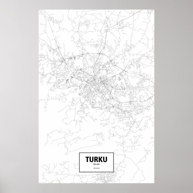 Poster Turku, Finlândia (preto no branco) (Frente)