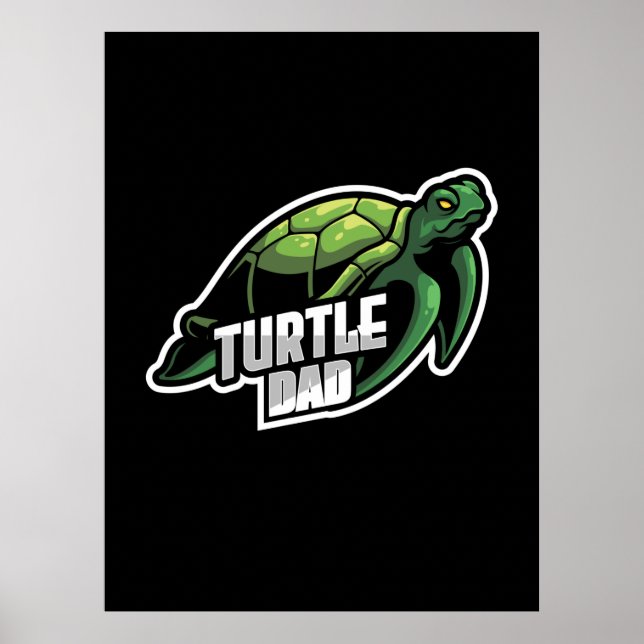 Poster Turlte Lover | Pai de tartaruga (Frente)