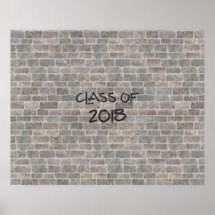 Póster Turma de 2018 Tijolo Cinza "Escreva na Minha Pared
