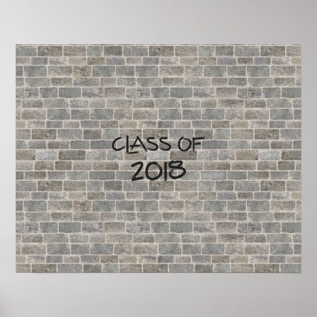 Póster Turma de 2018 Tijolo Cinza "Escreva na Minha Pared (Frente)