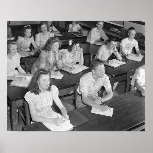 Póster Turma do Ensino Médio, 1943. Foto Antiga
