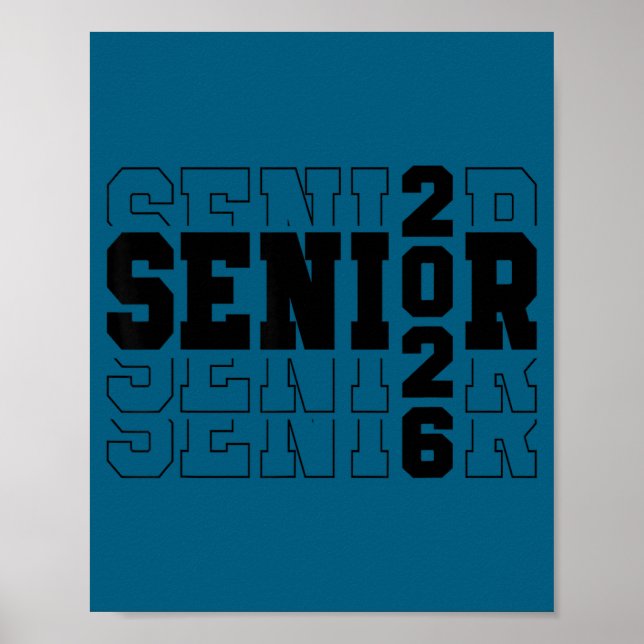 Poster Turma sênior de 2026 varsity texto graduação  (Frente)