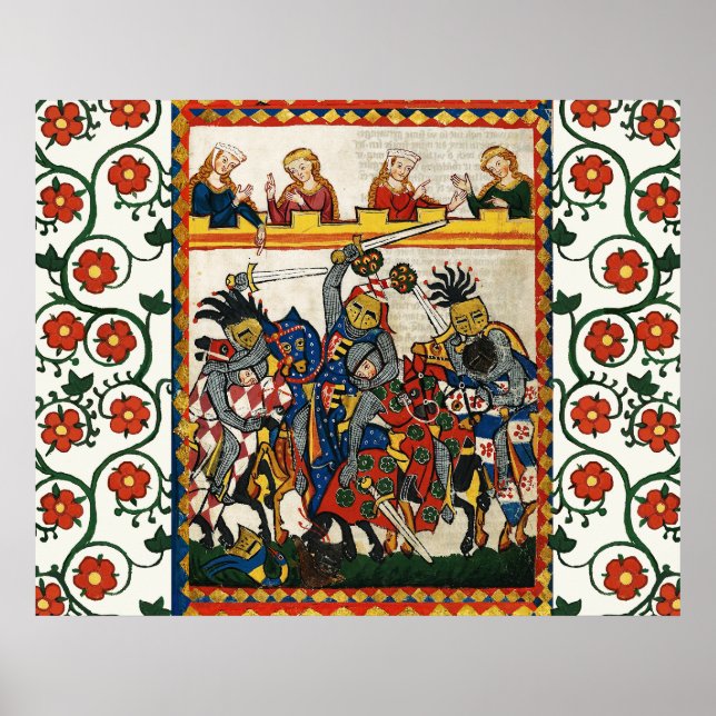 PÓSTER TURNAÇÃO MEDIEVAL, LUTA CONTRA KNIGHTS E DAMSELS (Frente)