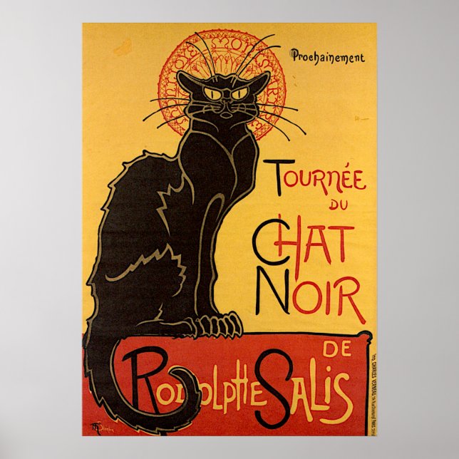 Poster Turnê de Gato Negro - Art Nouveau (Frente)