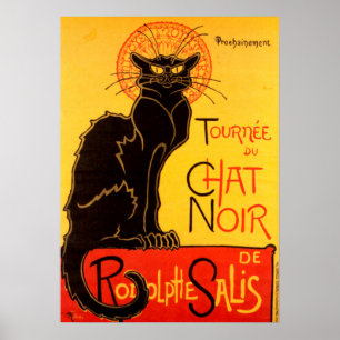 Poster Turnê de Gato Preto de Chat Noir do Teatro Vintage