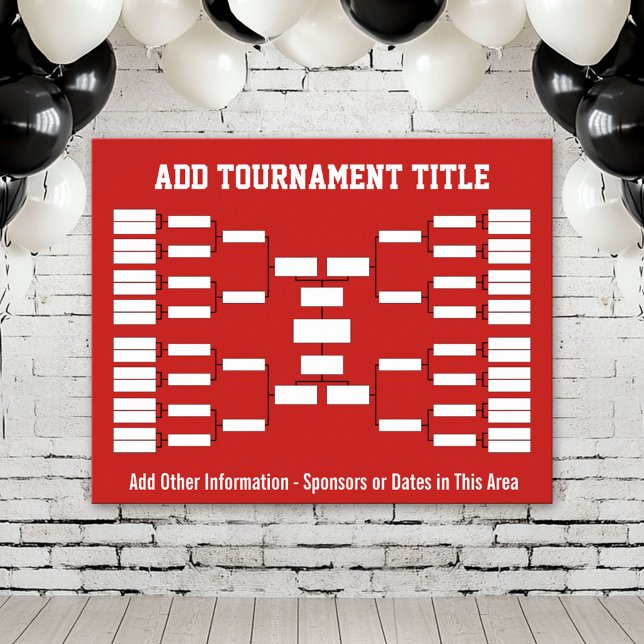 Poster Turnê desportivo Vermelho (Custom Tournament Bracket Poster)