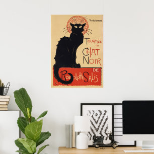 Poster Turnê do Gato Preto Arte Vintage Gato Preto Art No