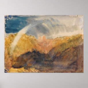 Poster Turner - Crichton Castle, Mountainous With Rainbow
