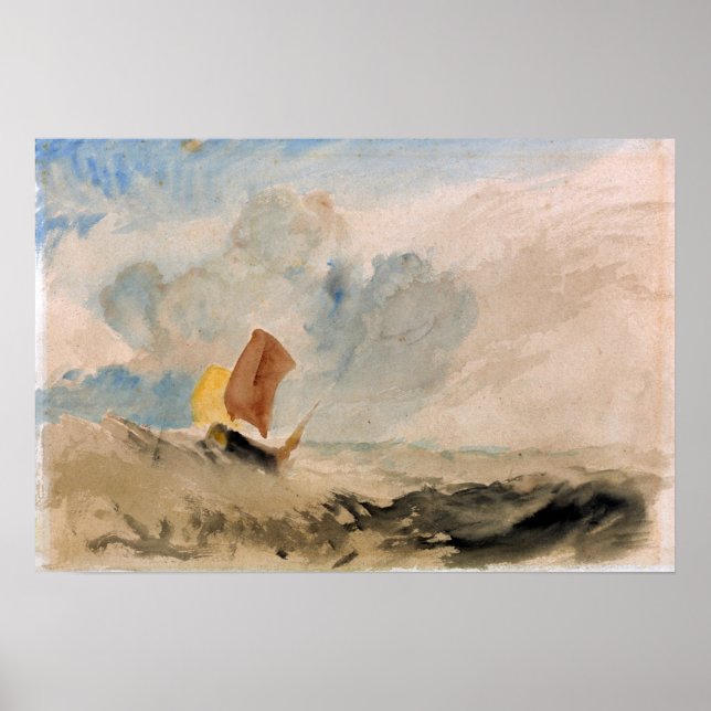 Poster Turner - Mar De Peça Do Mar Com Barco De Pesca (Frente)