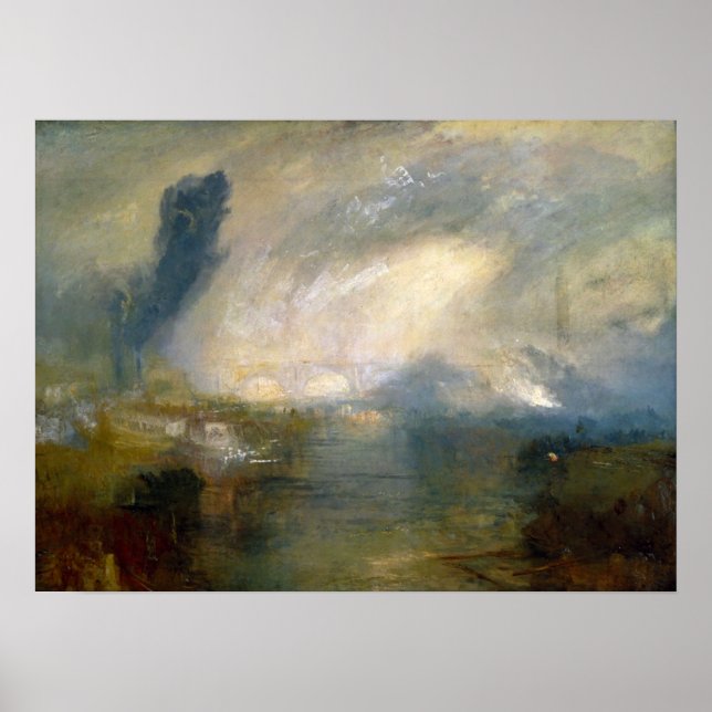 Poster Turner - Tâmisa Acima da Ponte de Waterloo (Frente)