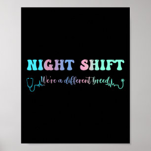 Poster Turno Noturno Enfermeiro De Diferentes Rn