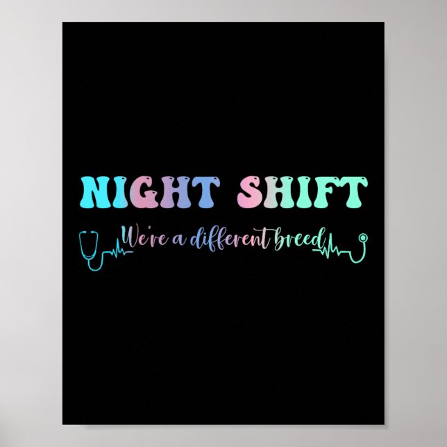 Poster Turno Noturno Enfermeiro De Diferentes Rn (Frente)