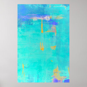 Poster Turquesa "afastado" moldada e arte abstracta