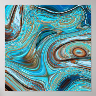 Poster turquesa azul-de-campo