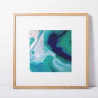 Turquesa Azul Rochedos Marble Abstrato Art