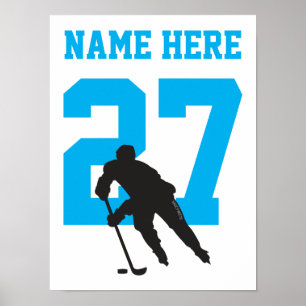 Poster Turquesa Azul Turquesa Personalizada do Jogador de