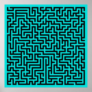 Poster Turquesa Black Mazle Lines