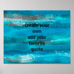 Poster turquesa crie sua própria citação sobre listras