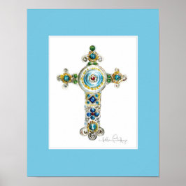Poster Turquesa Cross por Heather French Henry