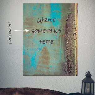 Poster Turquesa e abstrato castanho